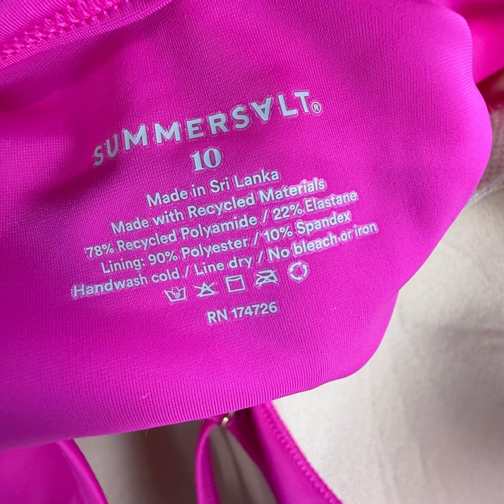 SummerSalt The Square Halter Neck One-Piece Colorblock Swim Pink Red Size 10 NWT - Picture 5 of 12